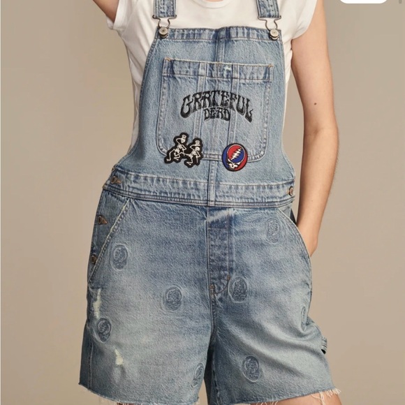 Lucky Brand Pants - Lucky Brand Grateful Dead Denim Overalls - New Medium
